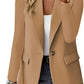 Women's Minimalist Solid Button Lapel Collar Blazer