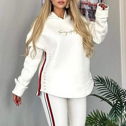 🔥2025 New Arrival - 75% OFF🎉Women's Long-Sleeved Striped Casual Hooded Top&pants