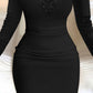 Women's Elegant Lace Long Sleeve Bodycon Dress
