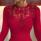 Women's Elegant Lace Long Sleeve Bodycon Dress