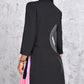 💕Limited Sale 50% OFF💕Ombre Lapel Neck Tied Waist Pleated Blazer Dress