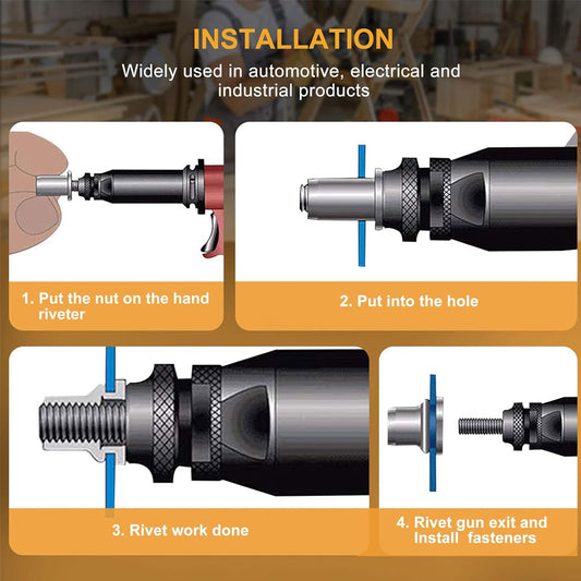 Flat Head Threaded Insert Nut Rivet Nuts Set