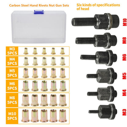 Flat Head Threaded Insert Nut Rivet Nuts Set