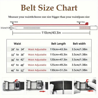 ✨️Best for Father🎁 Leather Ratchet Belt With Adjustable Buckle💼