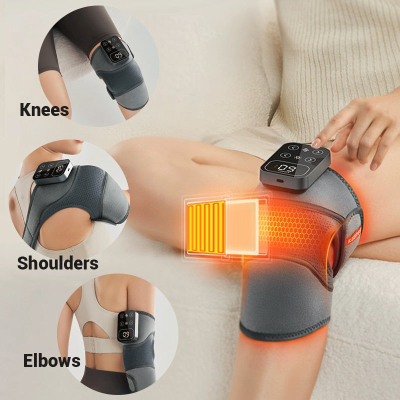 🔥 50% OFF! 🦵 ELECTRONIC KNEE PADS - 3 Heat Levels & Vibration Massage, Rechargeable Battery with Adjustable Strap, Perfect for Pain Relief and Sports Recovery 🌟🧴
