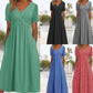 🍀LAST DAY SALE 49% OFF🍀Women’s V-Neck Short Sleeve Long Dresses