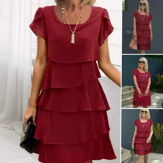 🔥HOT SALE 48% OFF🔥Women's Casual Wave Cut Ruffle Dress