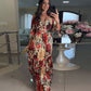 🌹Limited Sale 48% OFF🌹Women's V-Neck Floral Printed Pleated Dress