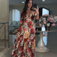 🌹Limited Sale 48% OFF🌹Women's V-Neck Floral Printed Pleated Dress