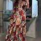 🌹Limited Sale 48% OFF🌹Women's V-Neck Floral Printed Pleated Dress