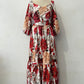 🌹Limited Sale 48% OFF🌹Women's V-Neck Floral Printed Pleated Dress