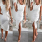 Women’s Sleeveless Bodycon Dress with Slit
