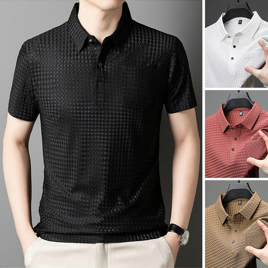 🔥Buy 2 GET 1🔥👕Men’s Textured Short-Sleeve Shirt🌬️ Comfortable and Breathable, Stylish Texture, Perfect for Business and Casual Wear!