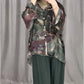 Casual V-neck Printed Two Piece Suit
