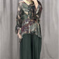 Casual V-neck Printed Two Piece Suit