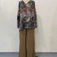 Casual V-neck Printed Two Piece Suit