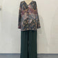 Casual V-neck Printed Two Piece Suit
