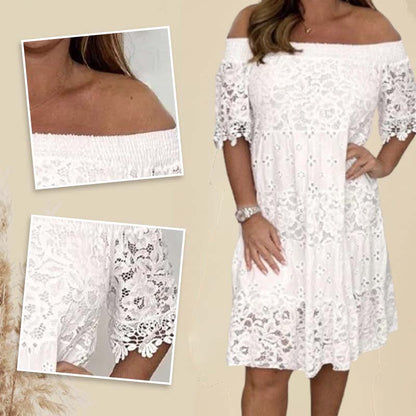 🔥Best Seller-50% OFF!!💃Lace Hollow Patchwork Strapless Dress For Women
