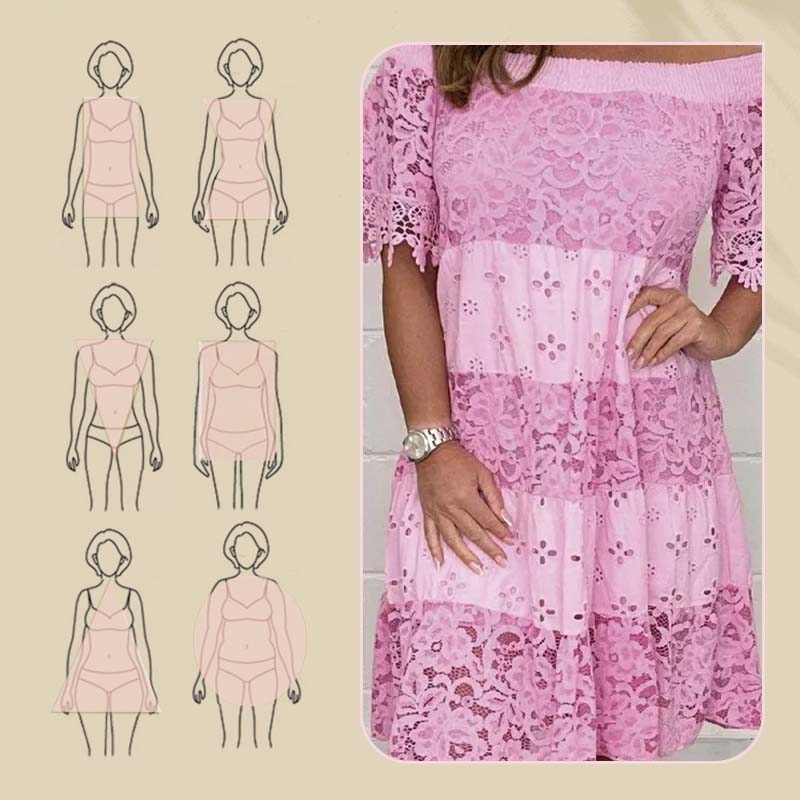 🔥Best Seller-50% OFF!!💃Lace Hollow Patchwork Strapless Dress For Women