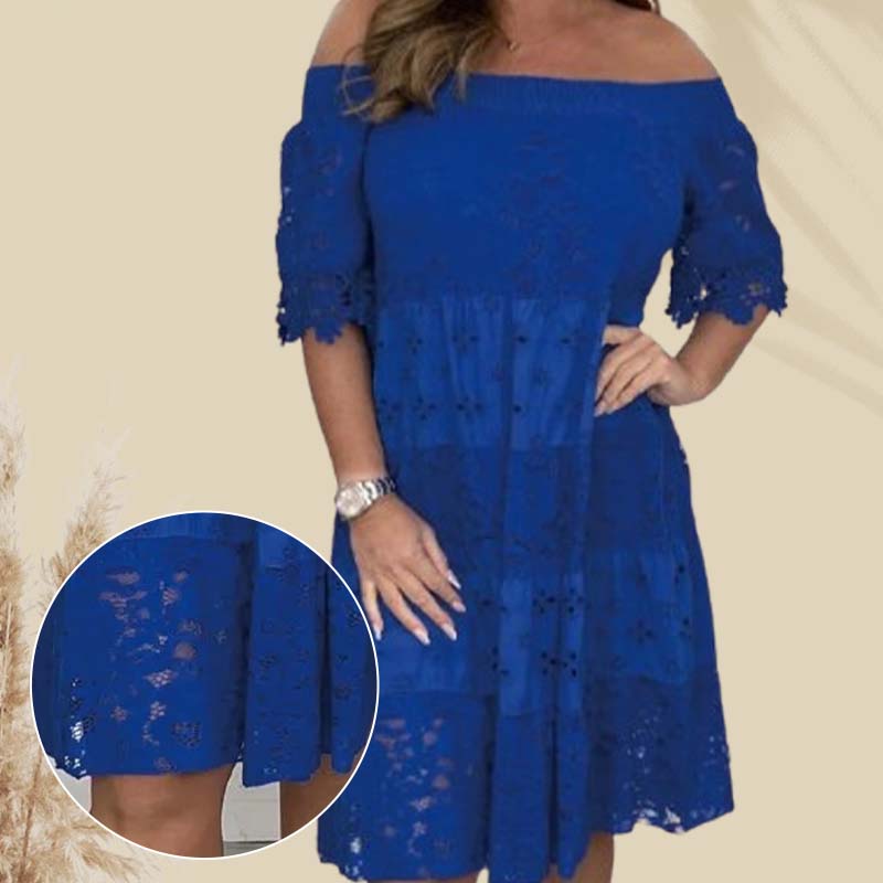 🔥Best Seller-50% OFF!!💃Lace Hollow Patchwork Strapless Dress For Women