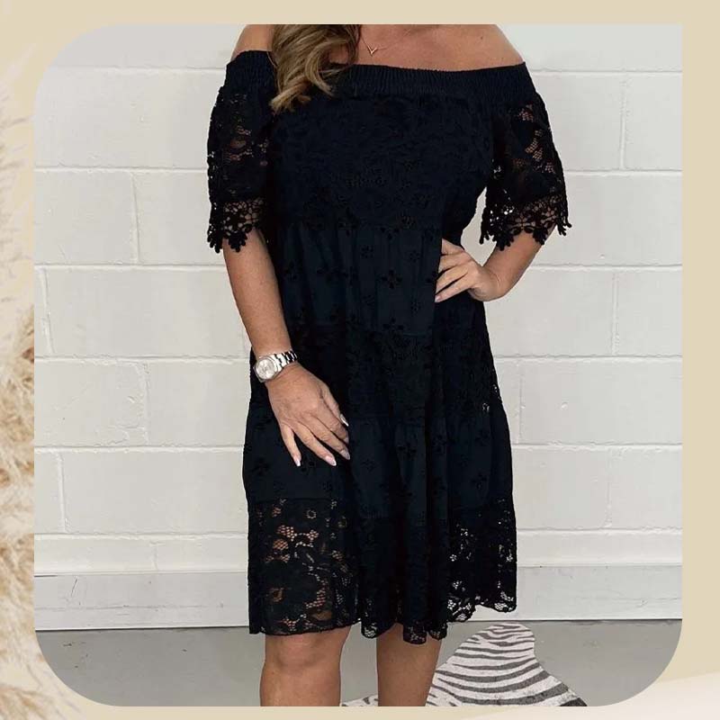🔥Best Seller-50% OFF!!💃Lace Hollow Patchwork Strapless Dress For Women