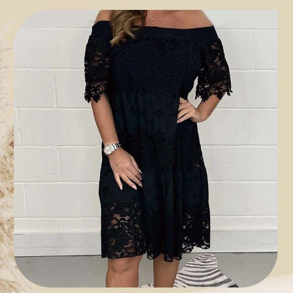🔥Best Seller-50% OFF!!💃Lace Hollow Patchwork Strapless Dress For Women