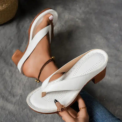 Women’s Summer Chunky Heel Flip Flops