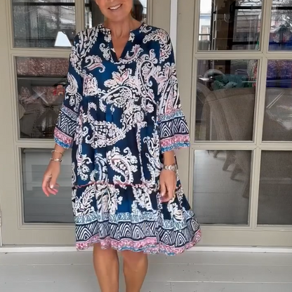 Women's Casual V-Neck Floral Print Dress
