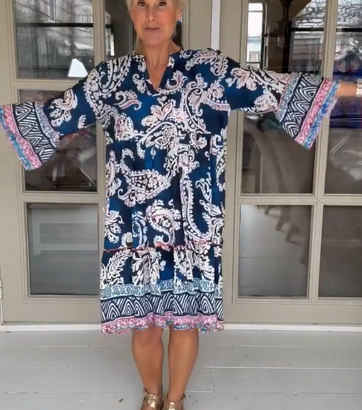 Women's Casual V-Neck Floral Print Dress