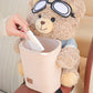 Cute Bear Plush Car Tissue Holder & Storage Bin