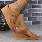 Women’s Open Toe Slip On Wedge Sandals