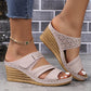 Women’s Open Toe Slip On Wedge Sandals