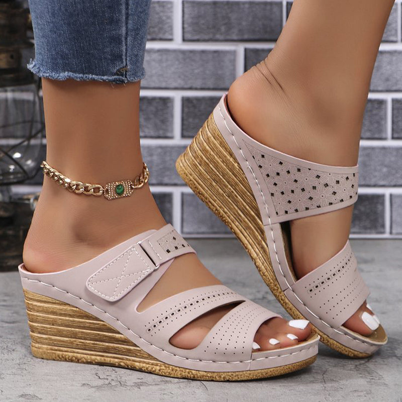 Women’s Open Toe Slip On Wedge Sandals