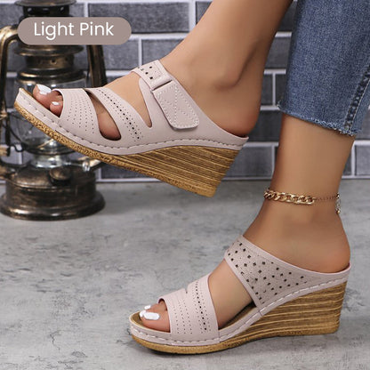 Women’s Open Toe Slip On Wedge Sandals