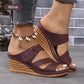 Women’s Open Toe Slip On Wedge Sandals