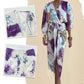 Women’s Elegant Watercolor  Two-Piece Wrap Dress Set