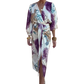Women’s Elegant Watercolor  Two-Piece Wrap Dress Set