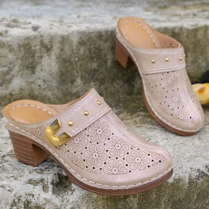 🔥HOT SALE 50% OFF💕Women's Slip-On Closed Toe Chunky Sandals