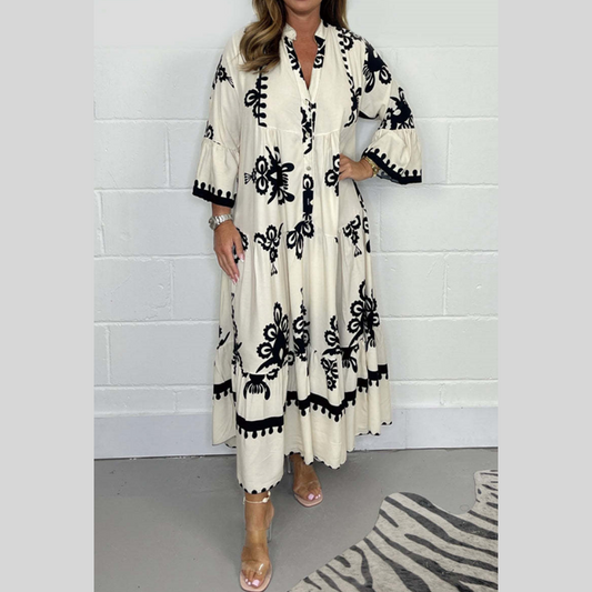 ✨New Arrival✨Women Casual Printed Dress💥Free matching ring💥