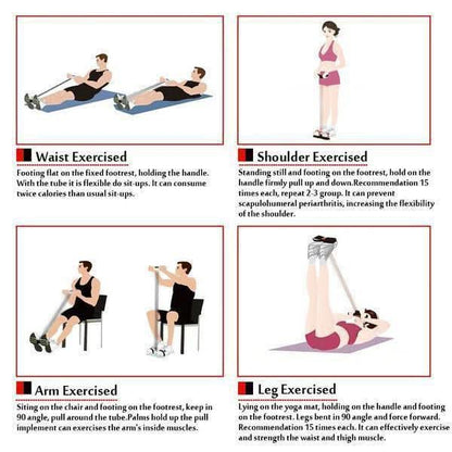 ✨2025 Hot Sale-Buy 2 Get 1 Free!!!🔥32 Fitness Resistance Bands-4 Tube Pedal Ankle Puller