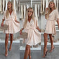 🌸Summer Sale 🌸V-Neck Solid Asymmetrical Hem Dress