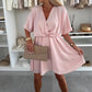 🌸Summer Sale 🌸V-Neck Solid Asymmetrical Hem Dress