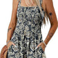 Floral Print Sleeveless Shorts Jumpsuit with Pockets