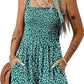 Floral Print Sleeveless Shorts Jumpsuit with Pockets