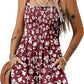 Floral Print Sleeveless Shorts Jumpsuit with Pockets