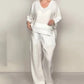 💃2025 Hot Sale🔥Irregular Hem Cotton Linen Short Sleeve Casual 2-Piece Set