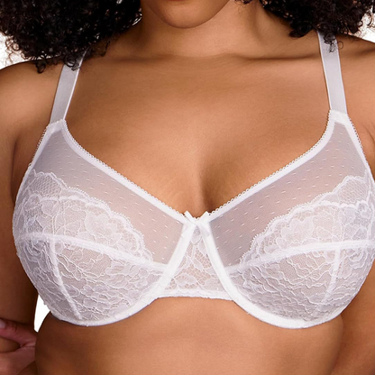 HSIA Enchante Minimiser Bra for Women Full Coverage Underwired Lace Bra Plus Size Support and Lift Unlined Floral Bra for Heavy Bust