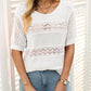 🎉Hot Sale 50% OFF🎉Women's Round Neck Hollow Knit Crochet Short Sleeve Sweater