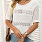 🎉Hot Sale 50% OFF🎉Women's Round Neck Hollow Knit Crochet Short Sleeve Sweater