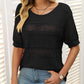 🎉Hot Sale 50% OFF🎉Women's Round Neck Hollow Knit Crochet Short Sleeve Sweater